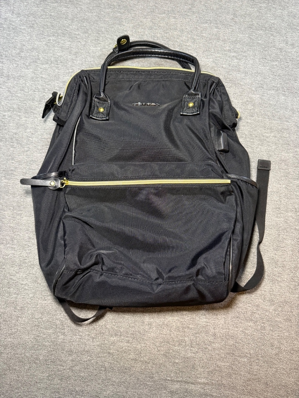 KROSER Black USB Charging Laptop Backpack Diaper Bag Travel School Work Tote